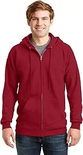 [Hanes] Men’s Ultimate Cotton Heavyweight Full Zip Hoodie (F280) F283 Deep Red L