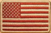 USA Dark Rust Flag Embroidered Patch W/ VELCRO® Brand United States White