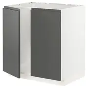 METOD base cabinet for sink + 2 doors, white/Voxtorp dark grey, 80x60x80 cm