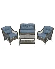 National Tree Company Litherland Collection 4pc All-Weather Chat Set