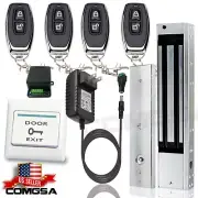 Door Entry Access Control System, 1200 lb Magnetic Lock, 4 Remote Controls USA