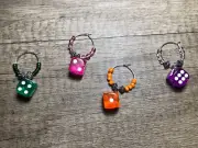 New Set of 4 Wine Glass Markers, Vegas Style, Handcrafted, Fun