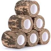 Daseeme Self-Adhesive Camouflage Tape Wrap Protective Camo Form Non-Woven Stealth Camo Tape Stretch Bandage for Outdoor Camping 5CM x 4.5M