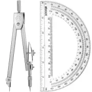 Student Protractor and Compass Set, Student Geometry Math Set, Compass for