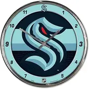 WinCraft 1094305806 Seattle Kraken Round Wall Clock Chrome