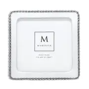 Mariposa Beaded White Picture Frame, 5 x 5