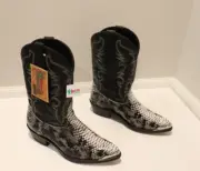 NEW LAREDO WESTERN BOOTS MENS SZ 10 EW BLACK/WHITE 12 SNAKE PRINT W TAGS #68067