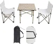 Camping Table Chairs Set High Load Bearing Portable Folding Aluminum Alloy Camping Square Table Chairs with Storage Bags for Outdoor