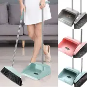 Broom and Dustpan Comb Set for Home Super Long Handle,Upright Standing Dustpan