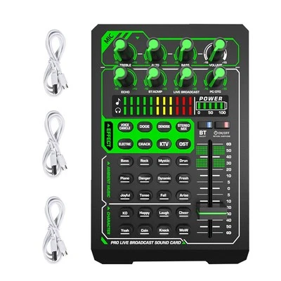 1X(Sound Card Bluetooth Microphone Mixer Voice Changer Outdoor Live5193