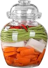 Aosnttol 2.5 Liter Glass Jar with Lid, Fermentation Kit with Water Seal Airlock Lid, Canning Jar for Pickles, Kimchi, Sauerkraut, Kombucha, Paocai