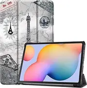 [Nexue] Leather Case for Samsung Galaxy Tab S6 Lite 10.4-inch 2024/2022/2020, Slim Fit Smart Full Body Cover with Magnetic Trifold Stand Auto Sleep/Wake (Tower)