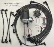small cap DODGE 1959-1972 440 426 413 HEI Distributor + BLACK Spark Plug Wires