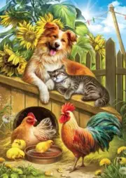 Buffalo Games Summer Farm Friends 500 Piece Jigsaw Puzzle By Nadia Strelkina
