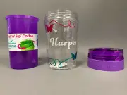 Brand New Personalised Name Purple Sistema 315ml Twist N Sip Coffee Travel Mug