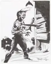Zombie Visitor Original Art by Mike Hoffman 2011