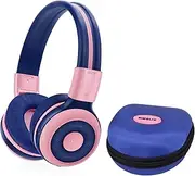[SIMOLIO] Kids Headphones Bluetooth with 75dB,85dB,94dB Safe Volume for Hearing Protection, Wireless Headphone for Kids with Mic & Share,Foldable Kids Headset with In-Line Audio Control for Girls (Pink)