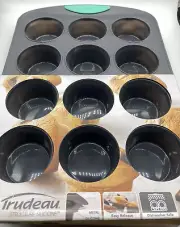 Cupcakes Muffins 12Count Structured Silicone Muffin Pan Cupcake Grey/Mint Pa