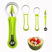 Melon Baller and Fruit Scoop Set,Professional 3 in 1 Watermelon Cutter Fruit Carving Tools Set,for Fruit Slicer Dig Pulp Separator DIY Platter Decoration