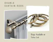 TOP QUALITY 25/28mm DOUBLE Curtain Rod & Finial Set, Extendable 120cm-430cm BRASS