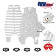 Breathable Organic Cotton Toddler Sleep Sack with Legs, 3T-4T, Pack of 2
