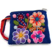 Andean Purse Handwoven in Multicolored Wool Traditional Cusco Design to Store Mo