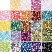 CCINEE 6mm Loose Sequins,Bulk 24 Rainbow Round Cup Sequins for Sewing Craft Nails Decorations (192Gram)