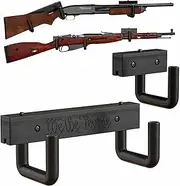 Shotgun Mount Rack Rifle Holder for Horizontally Displaying Firearms and Compound Recurve Bow with Soft Foam Padding Stylish Real Wood Racks