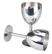 Stainless Steel Goblet Wine Glass Set of 2, 250 ml