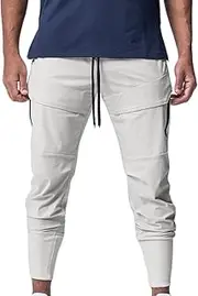 [Ctreela] Designer Joggers for Men Fashion Tapered Cropped Pants Athletic Ankle Track Pants Street Techwear Stretch Trousers