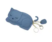 Unique Coin Purse Mini Animal Cute cartoon Change Purse Purse Soft leather Key Pouch blue