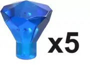 LEGO 5 New Trans-Dark Blue Gem Rock 1 x 1 Transparent Jewel 24 Facet TR01
