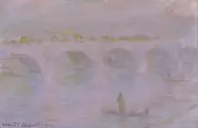 Claude Monet - Waterloo Bridge in London Giclee Fine Art Print on Canvas 36"