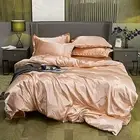 100% Pure Silk Satin Sheet Set 7pcs, Deep Pocket Fitted Sheet, Flat Sheet, Du...