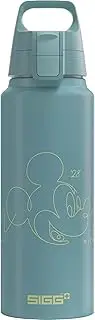 SIGG - Aluminium Water Bottle - WMB Pathfinder Mickey Mouse Lines - Climate Neutral Certified - Suitable for Carbonated Drinks - Leak-Proof - Light as a Feather - BPA-Free - White with Print - 1L