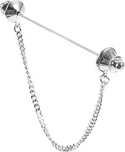 [DEARMAMY] Brooches for Men Tie Collar Bar with Chain Men Collar Pin Collar Pin with Chain Collar Bar for Men Brooch Pin Collar Pin for Men Decorative Collar Pin Decorative Collar Bar Copper