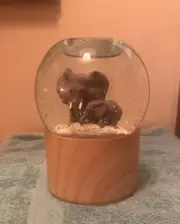 partylite elephant snow globe tea light holder