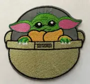 Baby Yoda In Spaceship Embroidered Patch NEW