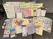 Large Baby Girl Pink Scrapbook Lot: Book, Sheets, Papers, Stickers & More. NEW