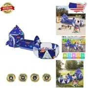 Portable 3-Piece Kids Rocket Ship Tent, Tunnel & Ball Pit - Indoor/Outdoor Fun