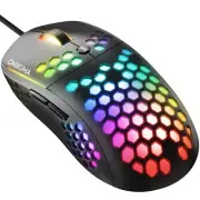 Onikuma CW903 RGB Six-Speed Adjustable honeycomb Non-Slip Wired Gaming Mouse