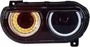 Headlight Assembly Compatible With Dodge Challenger 2008-2014 LED Daytime Running Light LED Sequential Turn Signal Xenon Low Beam High Beam