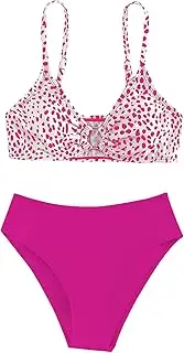 [SOLY HUX] Girl's Floral Print Bikini Bathing Suits 2 Piece Swimsuits