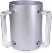 (D) Judaica Lucite Wash Cup Jewish with 2 Handles (Silver Clear)
