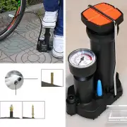 Black MOTO Bike Pressure Gauge Portable Wheel Tyre Tire Tube Inflator Pedal Pump