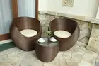 Balinese Cane Alfresco Tub Chairs & Coffee Table Patio Setting