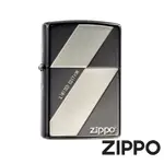 ZIPPO 簡約斜格(黑銀)防風打火機 日本設計 官方正版 現貨 限量 禮物 送禮 終身保固 ZA-3-123A