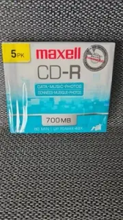 Maxwell CD-R 48X 700MB 80 Minutes Data Blank CD/DVD Media, 5 Pack