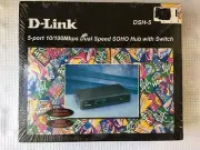 D-Link DSH-5, 5-port 10/100Mbps Dual Speed SOHO Hub With Switch, New In Box