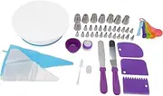 Cake Turntable Set, Couplers, Pastry Bags for Cupcakes, Layered Cakes, and Breadcrumbs, with Gel Pipe Bags